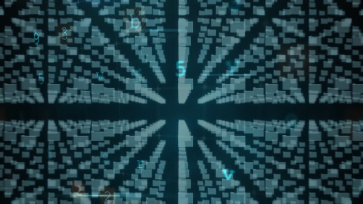Animation of warning data processing, online security padlock and circuit board