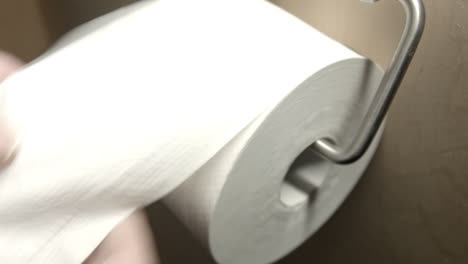 unrolling of toilet paper