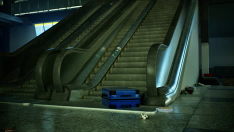 empty airport terminal with luggage