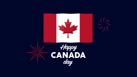 happy canada day lettering with flag