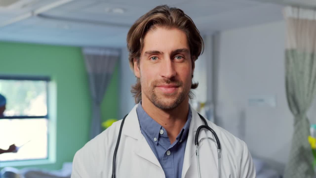 médico de pie en la sala en el hospital 4k