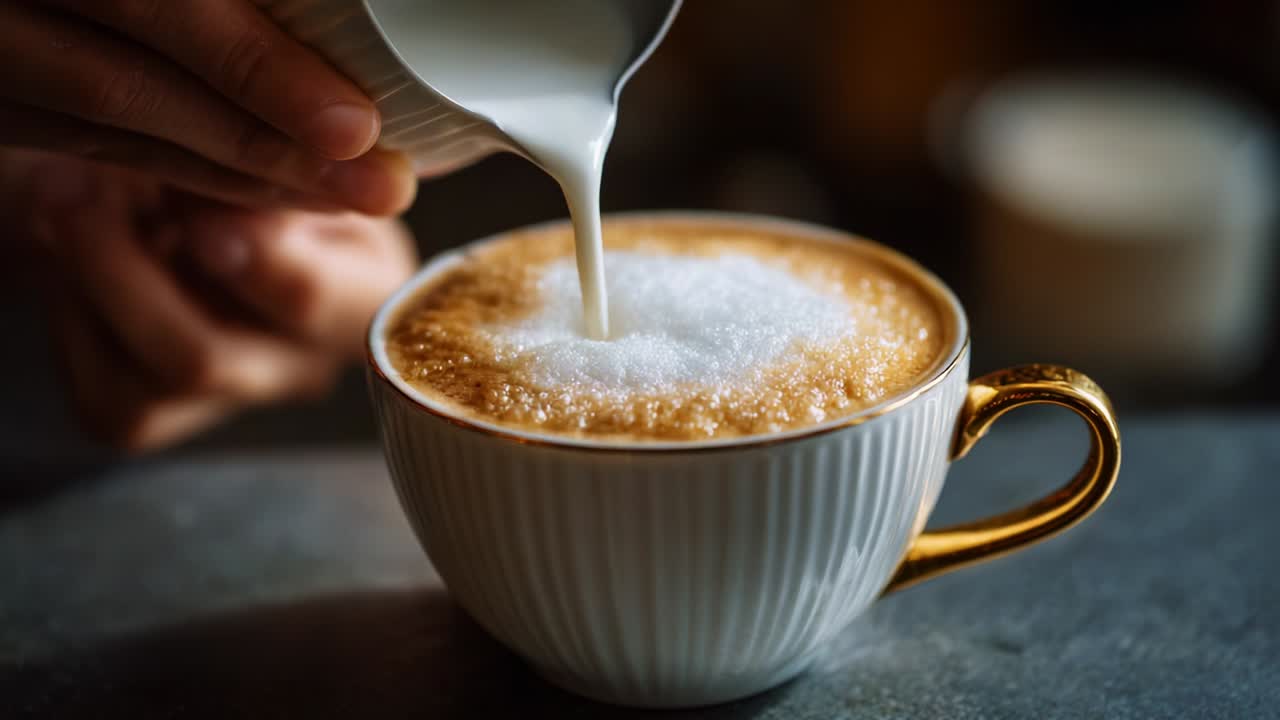 verter leche en capuchino