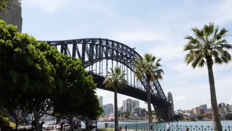 sydney harbour bridge, one of the landmarks of sydney, australia. view from the dawes point.