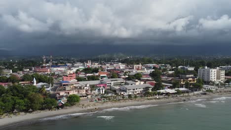 la ceiba on honduras caribbean coast, under heavy overcast cloud