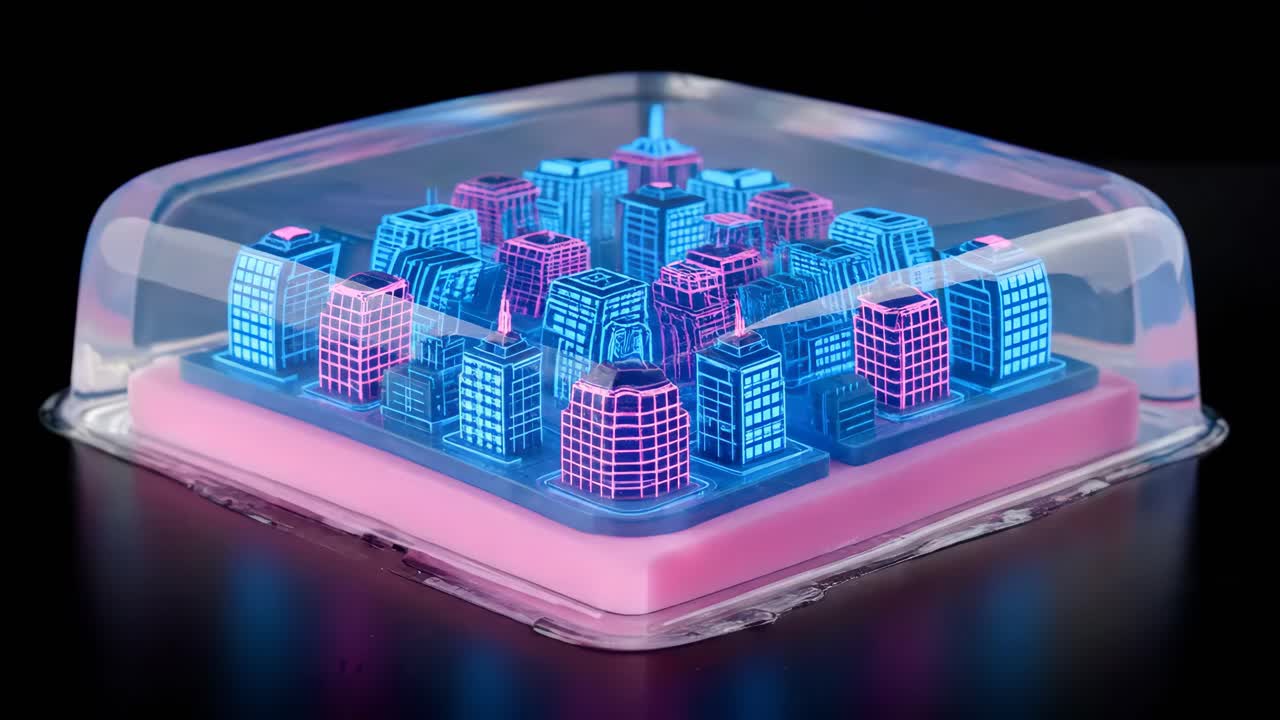 Futuristic Cityscape Jelly Cake