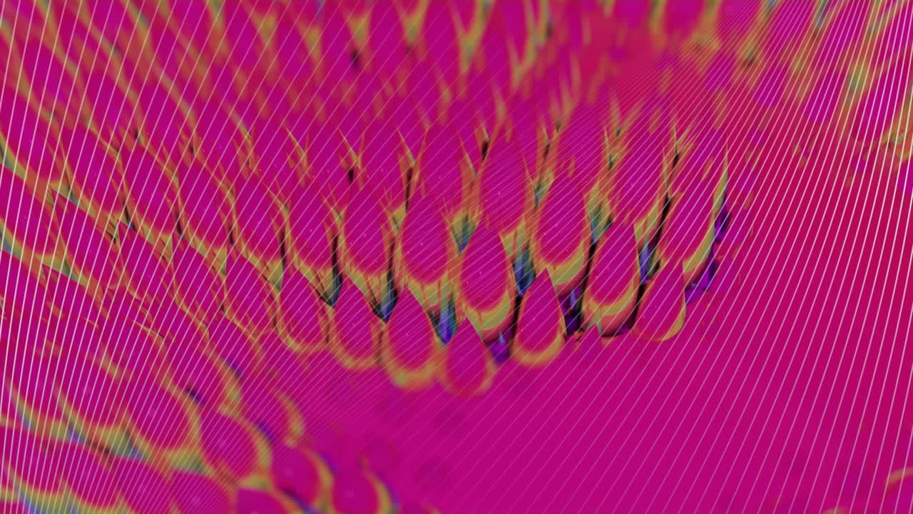 animación de líneas blancas en movimiento y árboles digitales sobre fondo verde