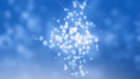 abstract network connections on blue background