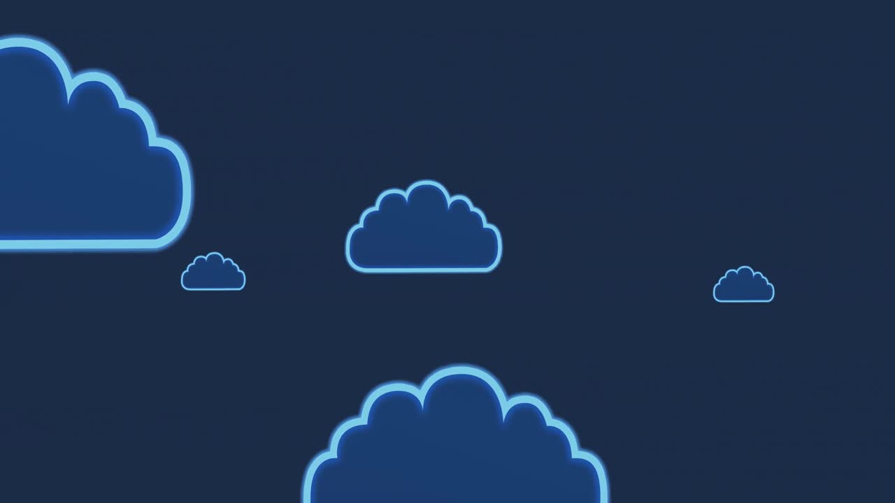 Animation of clouds on blue background