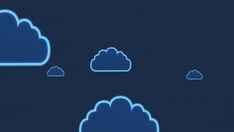 animation of clouds on blue background