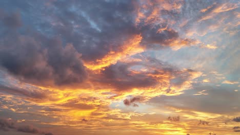 shot of a golden sunset as the clouds pass