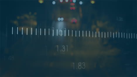 animation der finanzdatenverarbeitung über das stadtbild
