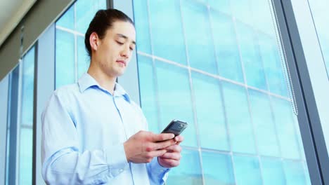 business executive using on mobile phone