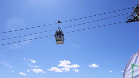 cable car moving over scenic mountain landscape