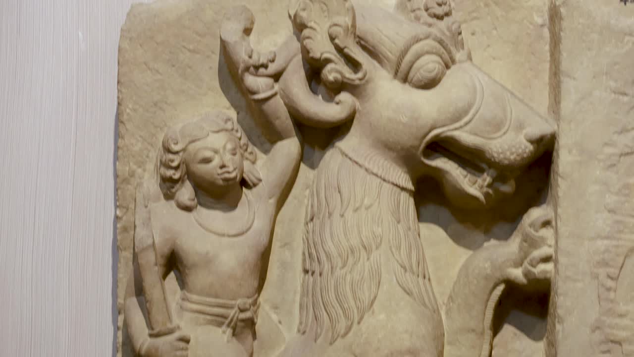 antique ruins of unique stone architecture at indoor