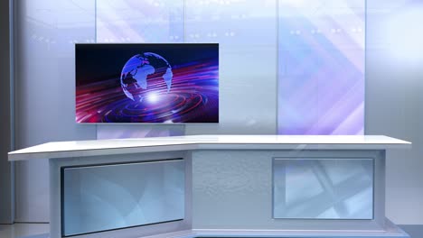 3d virtual news studio background, loop