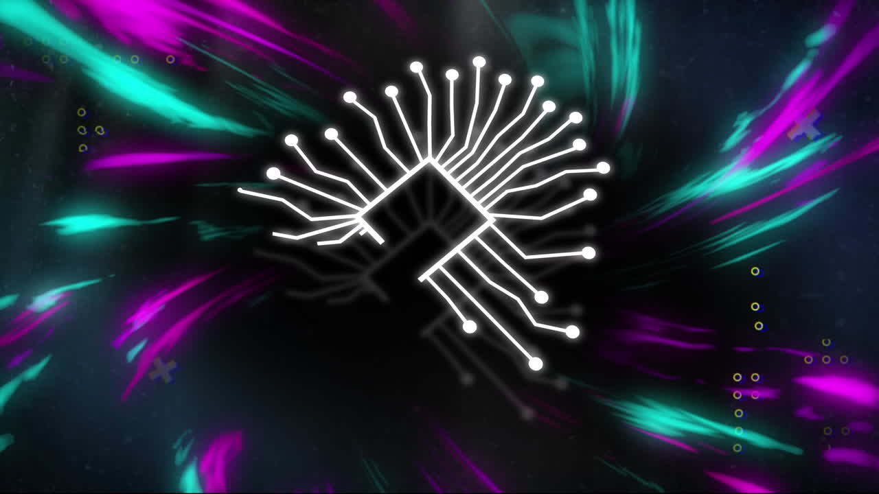 animación de texto de inteligencia artificial y procesamiento de datos