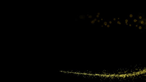 Animation-of-glowing-circle-of-yellow-trial-with-copy-space-on-black-background