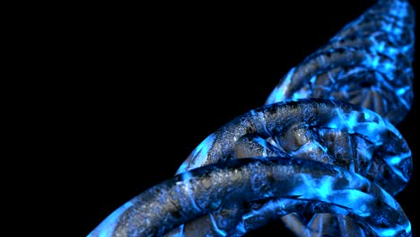 DNA code. Abstract 3d polygonal wireframe DNA molecule helix spiral. Loop animation.