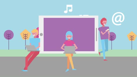 animación de personas y paisajes