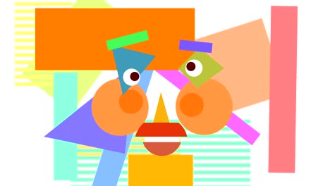 looped abstract animation of a square head