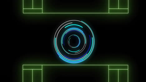 animation of scope scanning over neon stadium