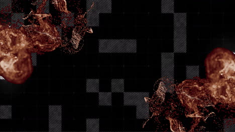 animación de puntos rojos sobre el procesamiento de datos en fondo negro
