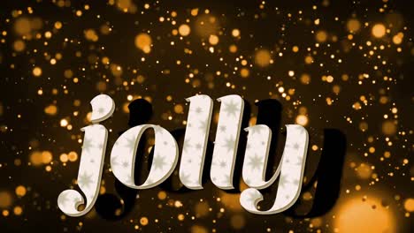 animation of holly text at christmas over spots