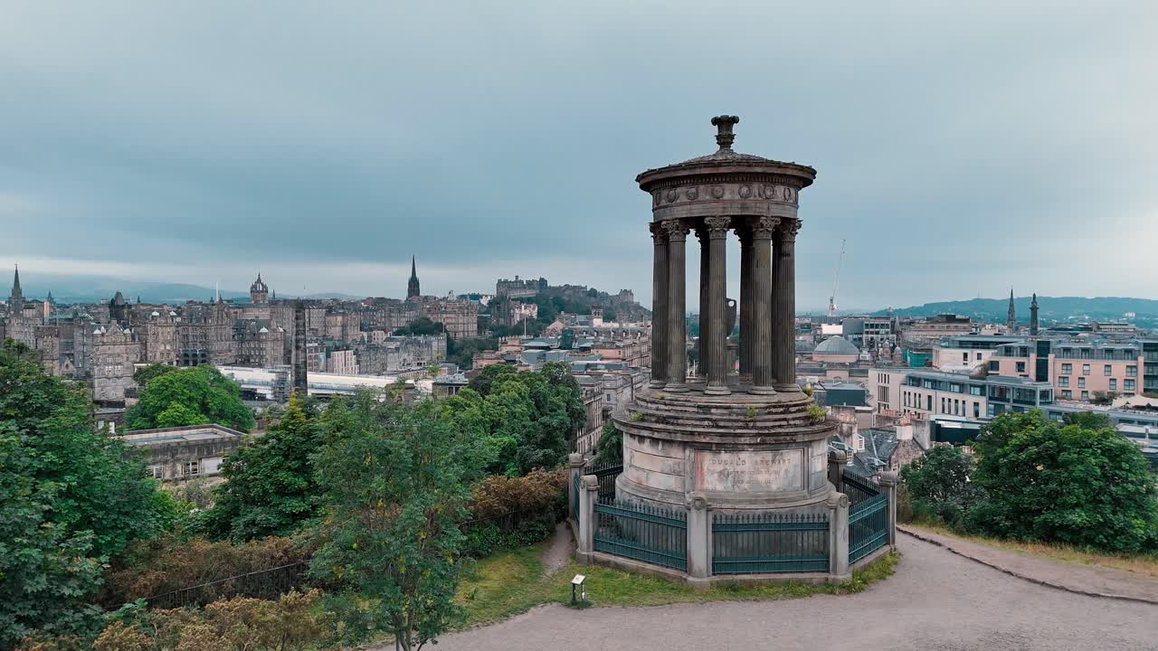 Edinburgh Cityscape with Dugald Stewart Monument