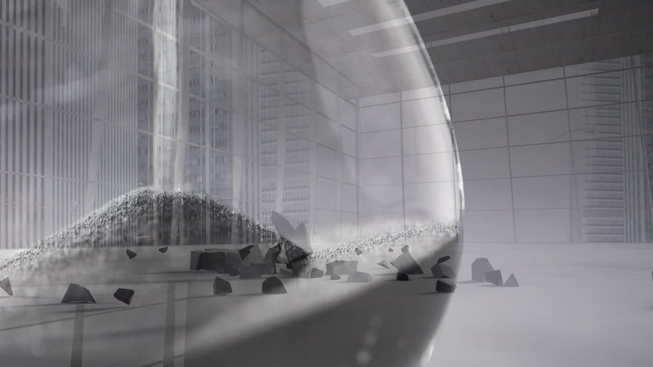 유로 화폐 표지판이 모래시계 위에 부서지는 애니메이션