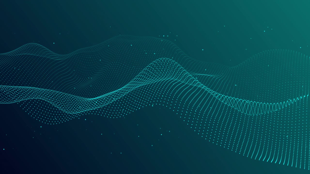 Abstract Digital Wave Form with Glowing Particles
