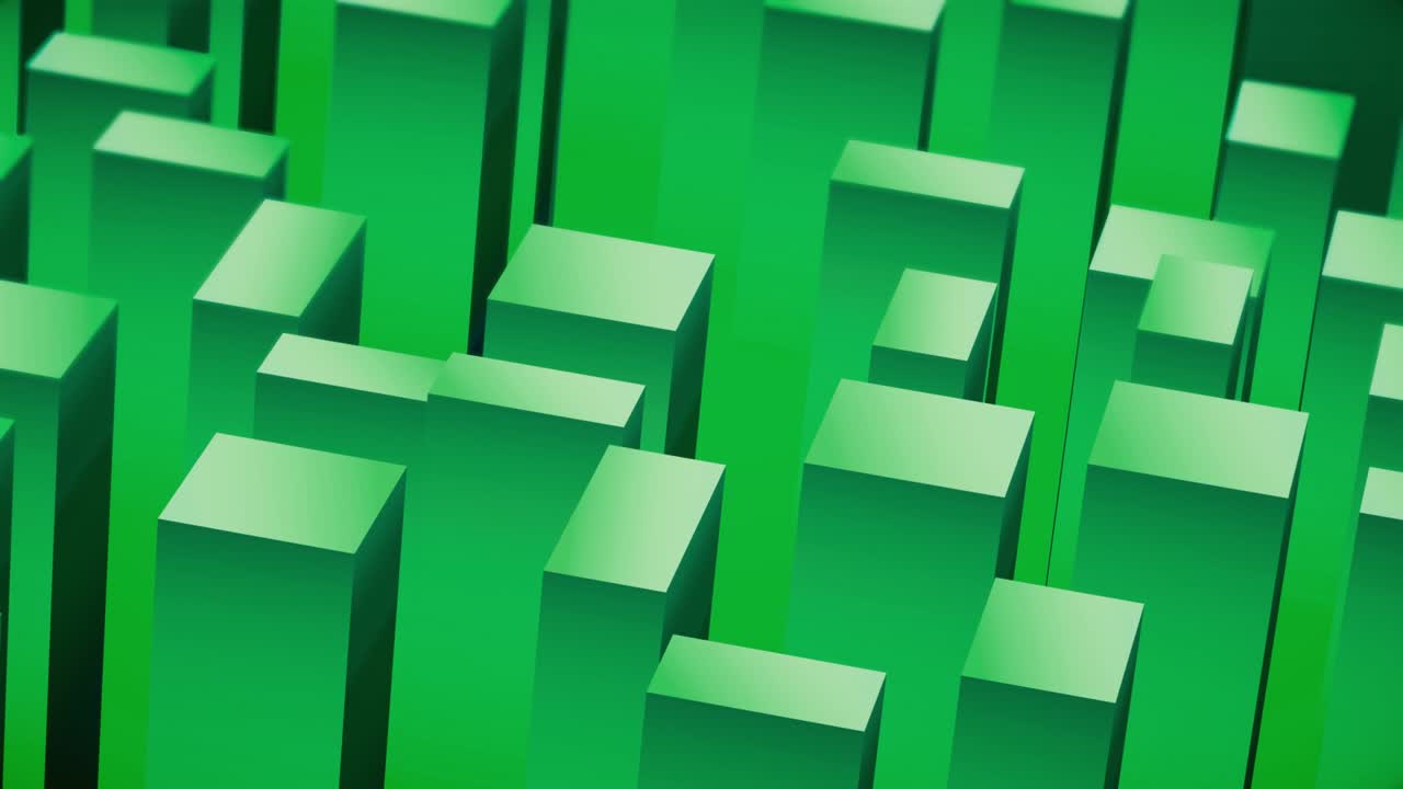 Abstract 3d isometric block cube green background