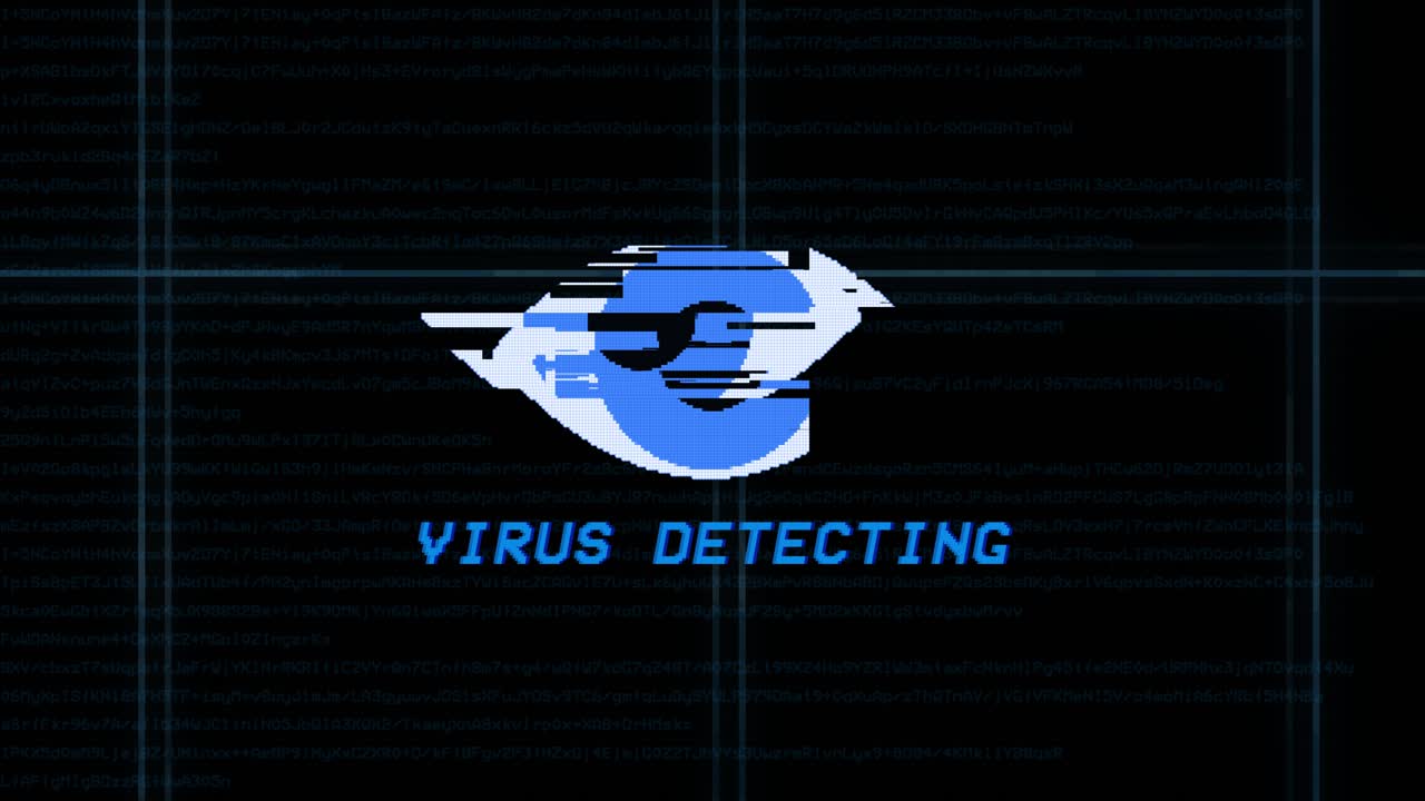 4k loop animation of hacking computer virus attack cyber crime security breach malware crime spying