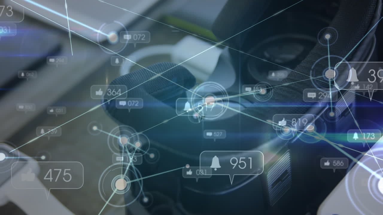 vr 헤드 ⁇ 을 통한 연결 네트워크의 애니메이션