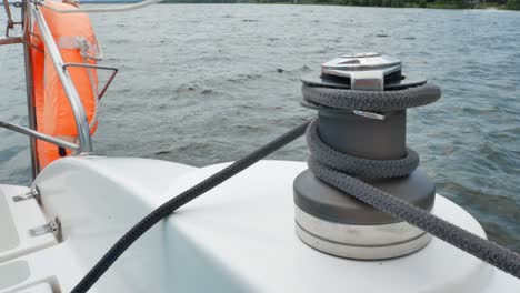 yacht rope tackle during the voyage or cruise