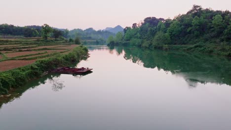 this footage captures a serene morning at phong nam valley in north vietnam