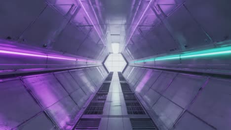 futuristic tunnel with neon lights