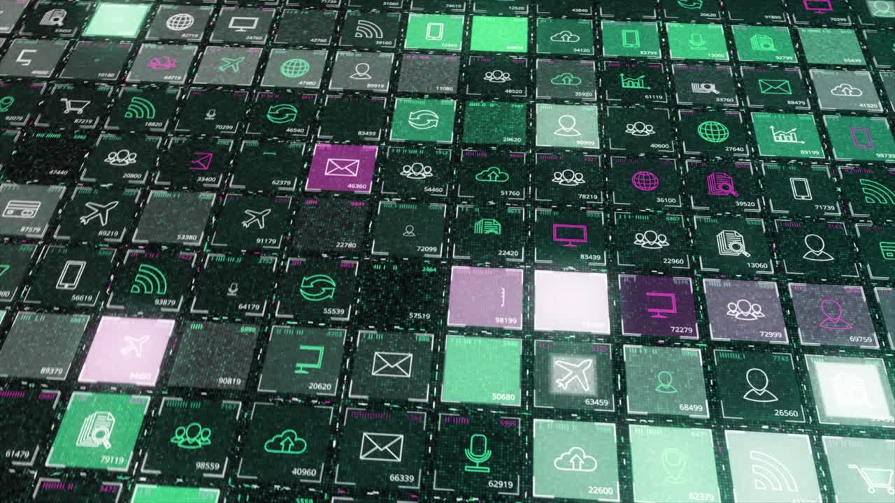 Digital Interface with Various Icons and Information