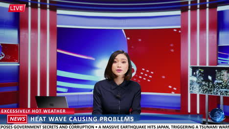 Asian-presenter-discuss-about-heat-wave