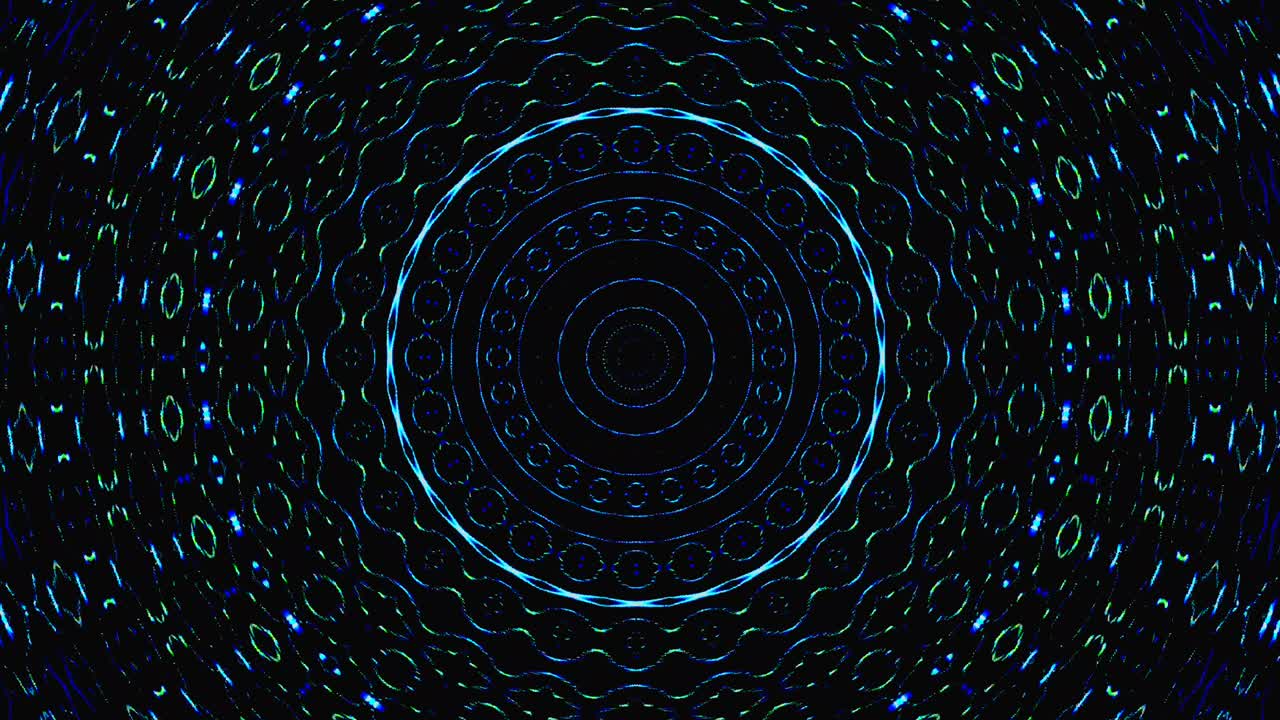 Seamless circle. 4K,bright light that arranges subtle color blue movements with dots waves