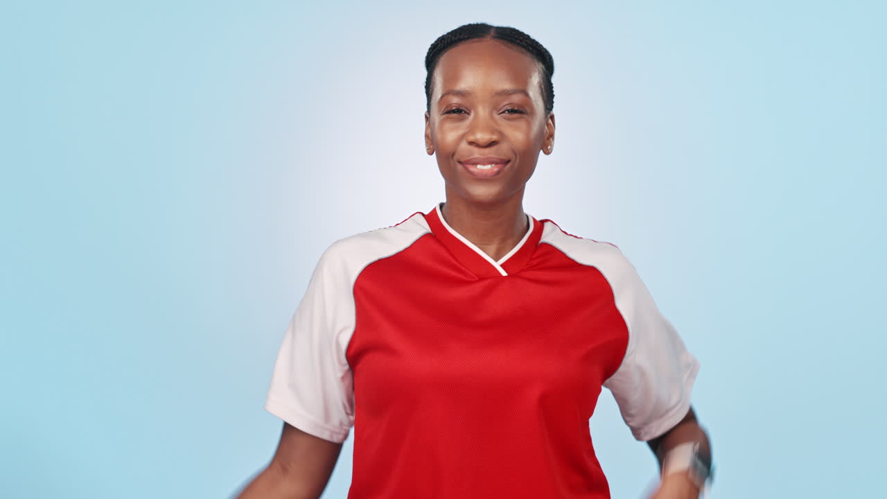 fitness, mujer o arma de dedo en el estudio