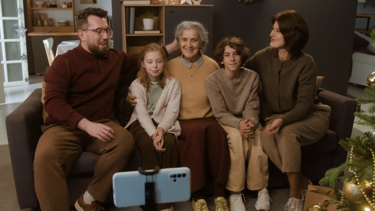 retrato de la familia de navidad