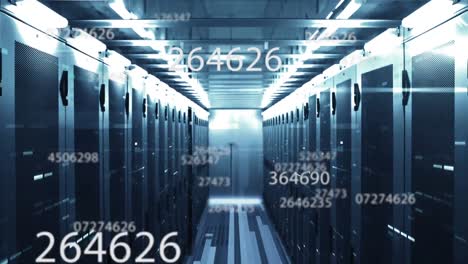 animación del procesamiento de datos científicos en la sala de servidores