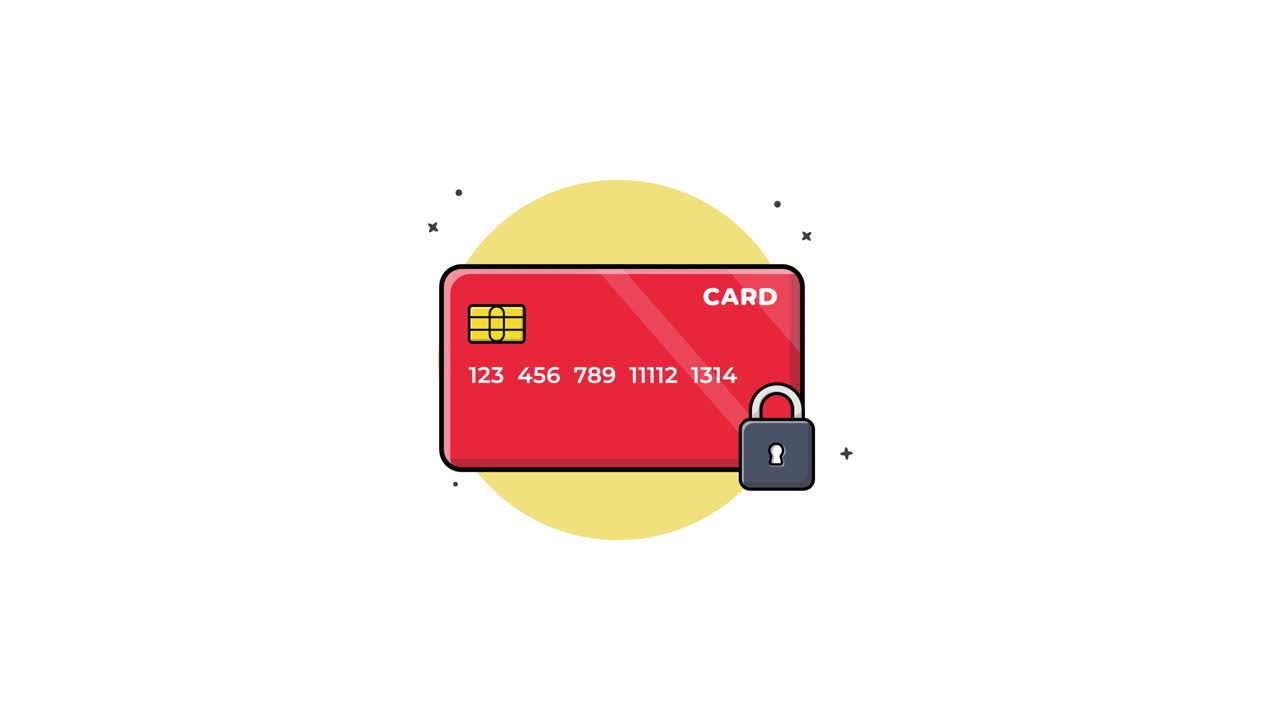 Animated Credit Card with Locking Padlock for Security