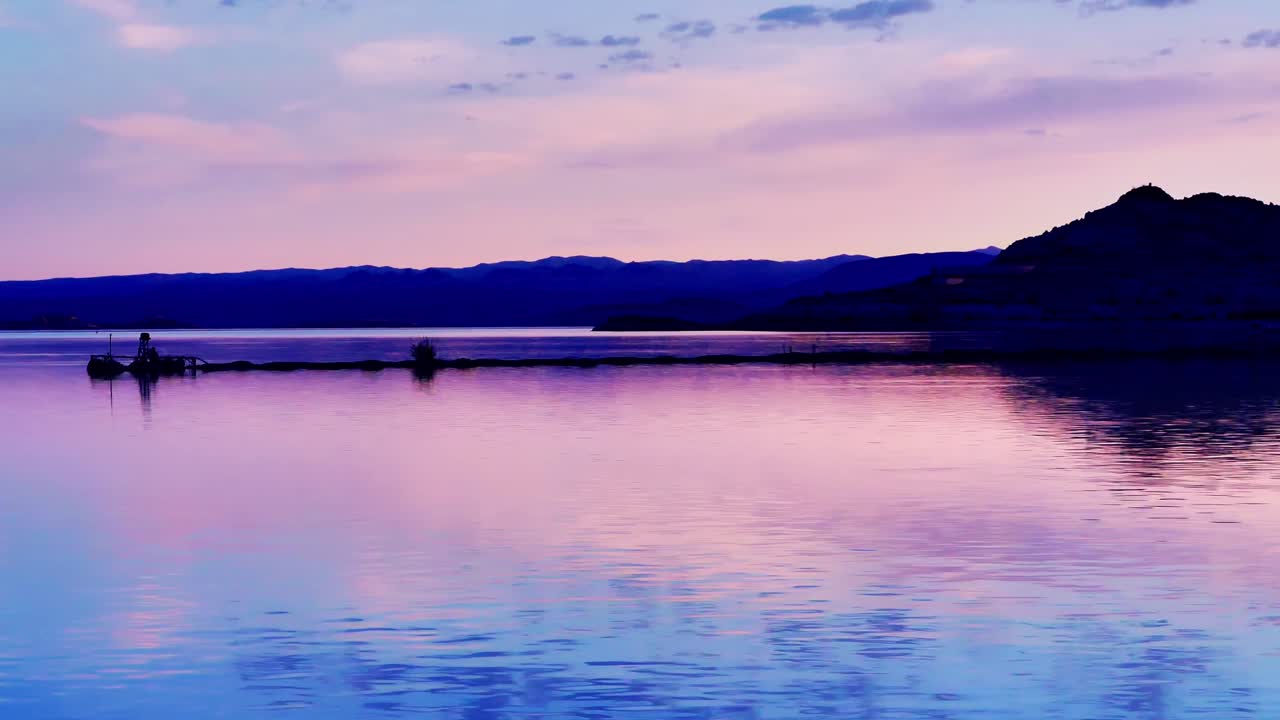 Lake Mead morning panorama and sunrise