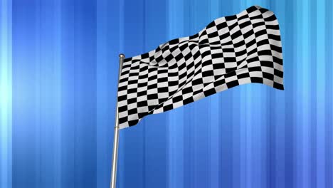 racing flag in blue background