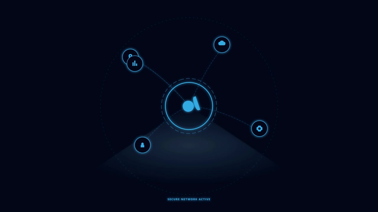 Digital Network Interface with User Icon and Connected Data Nodes