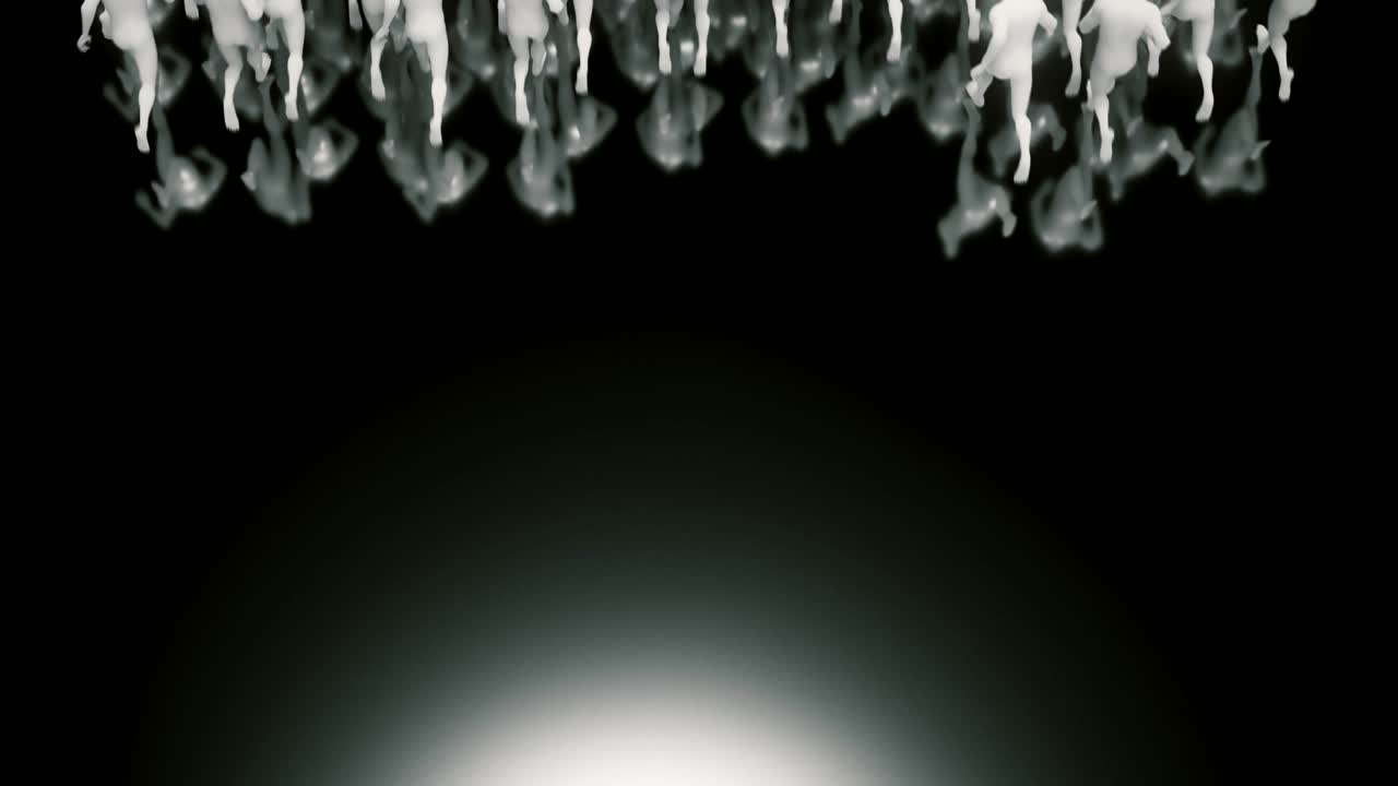 달리는 사람들의 추상적인 군중.