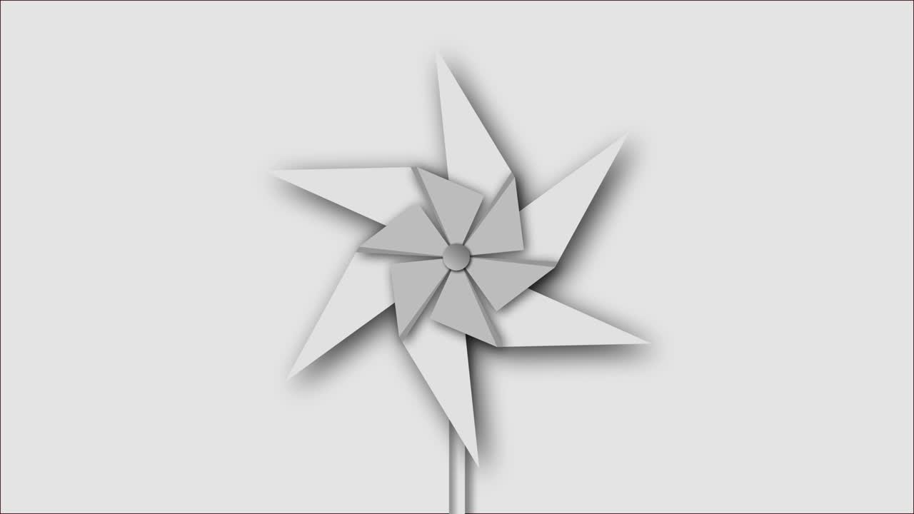 molino de viento de papel, animación de ventilador de papel para gráficos en movimiento, elementos gráficos.