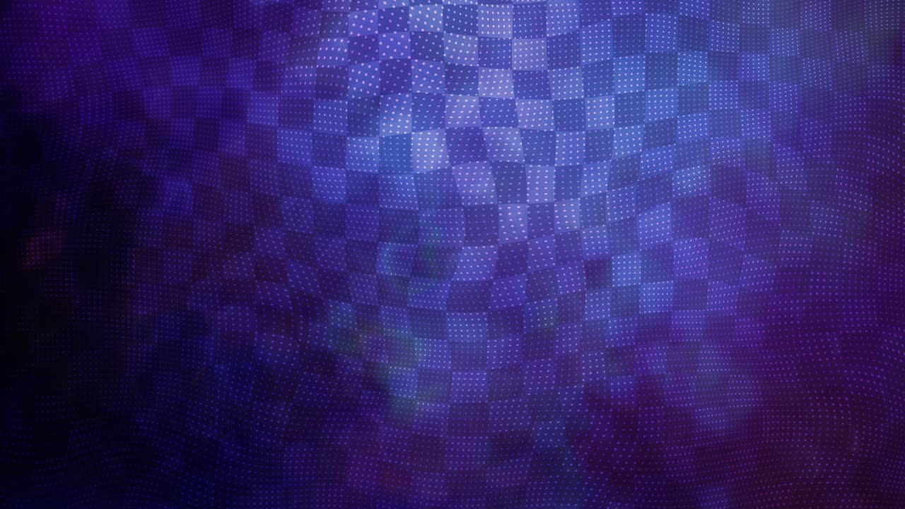 Abstract Purple Backgroumd - Creative Cyber Concept: A Bright, Flowing Blue and Purple Grid with Wavy Checkered Patterns, Dynamic Motion, and a Futuristic Neon Glow