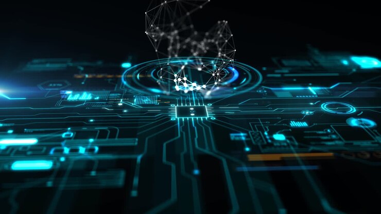 High-Tech Circuit Board Interface